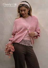 Gilet à manches 3/4 - rose poudré