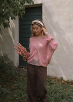 Gilet à manches 3/4 - rose poudré