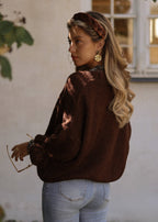 Gilet avec manches 3/4 - marron