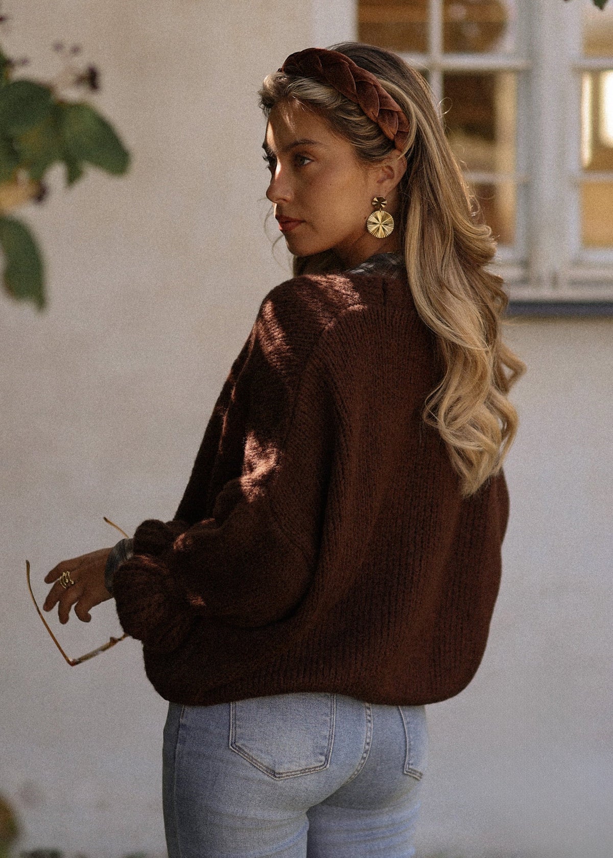 Gilet avec manches 3/4 - marron