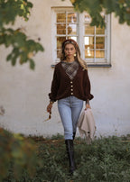 Gilet avec manches 3/4 - marron