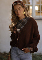 Gilet avec manches 3/4 - marron