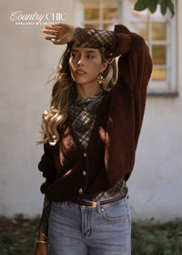Gilet avec manches 3/4 - marron