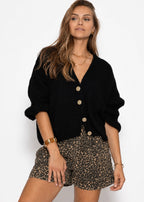 Cardigan à manches 3/4 - noir