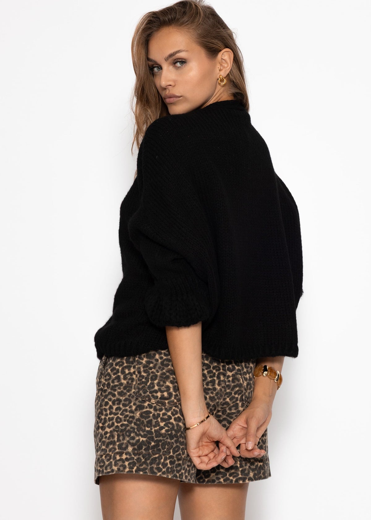 Cardigan à manches 3/4 - noir