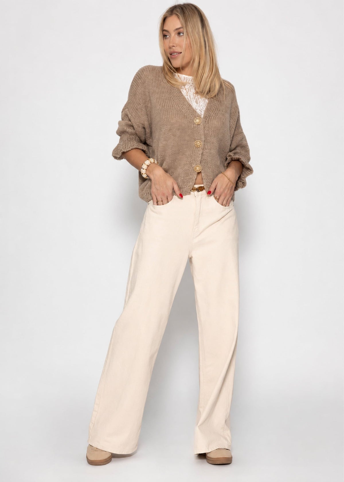 Gilet à manches 3/4 - taupe