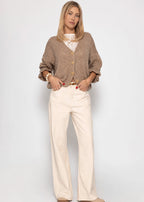 Gilet à manches 3/4 - taupe