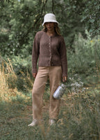 Gilet avec boutons en forme de cœur - marron