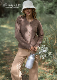 Gilet avec boutons en forme de cœur - marron