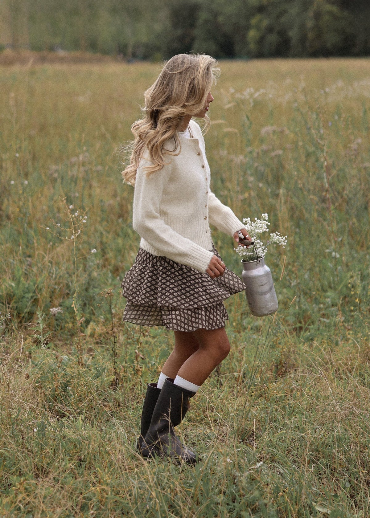Cardigan avec boutons en forme de cœur - blanc cassé