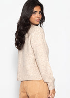 Gilet en tricot avec fermeture à nouer - beige