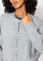 Gilet avec fermeture à nouer - gris