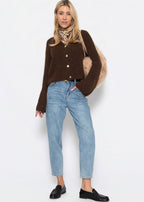 Cardigan à manches cloche - marron