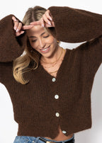 Cardigan à manches cloche - marron