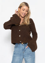 Cardigan à manches cloche - marron