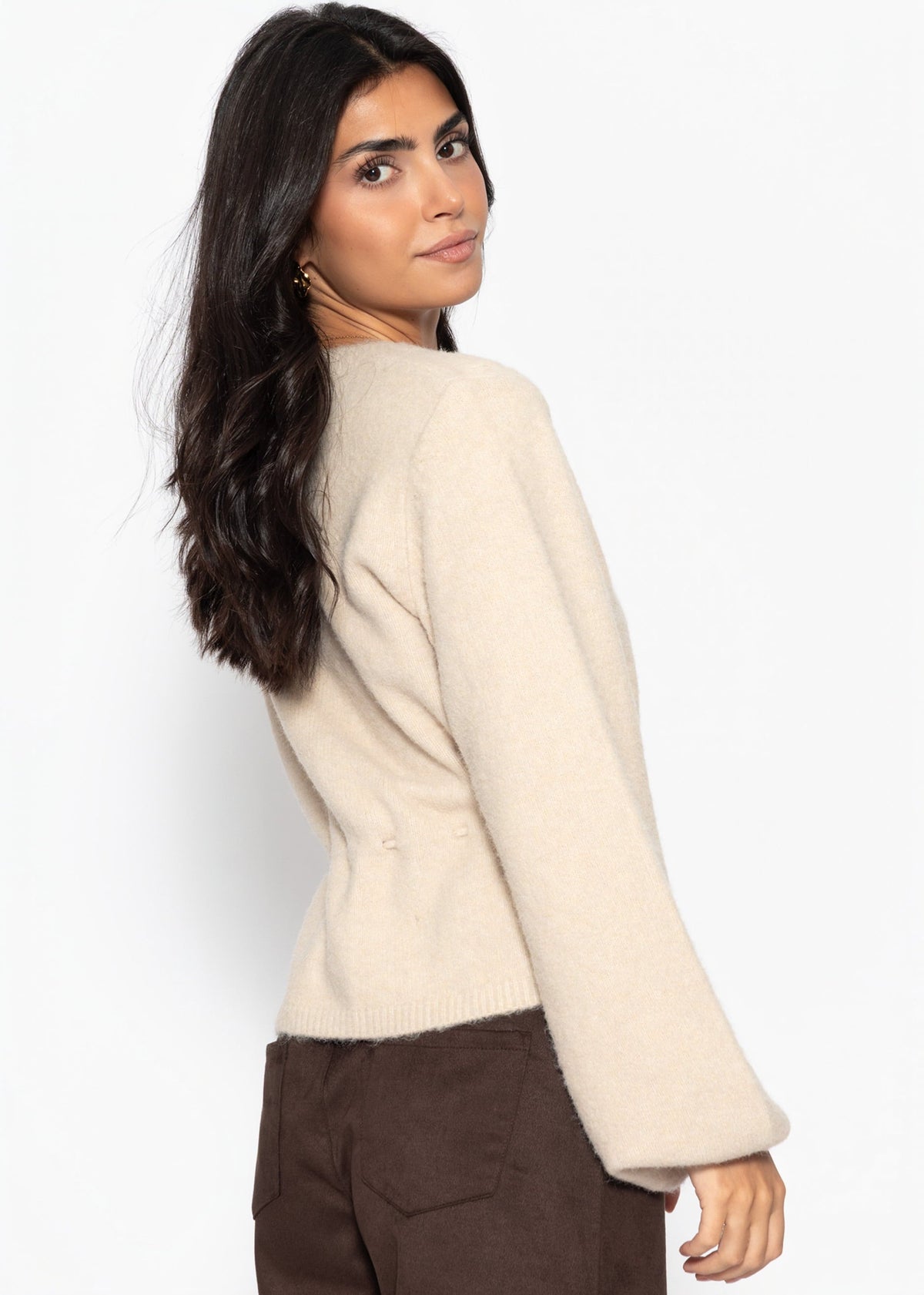 Gilet avec cordon de serrage ajustable - beige
