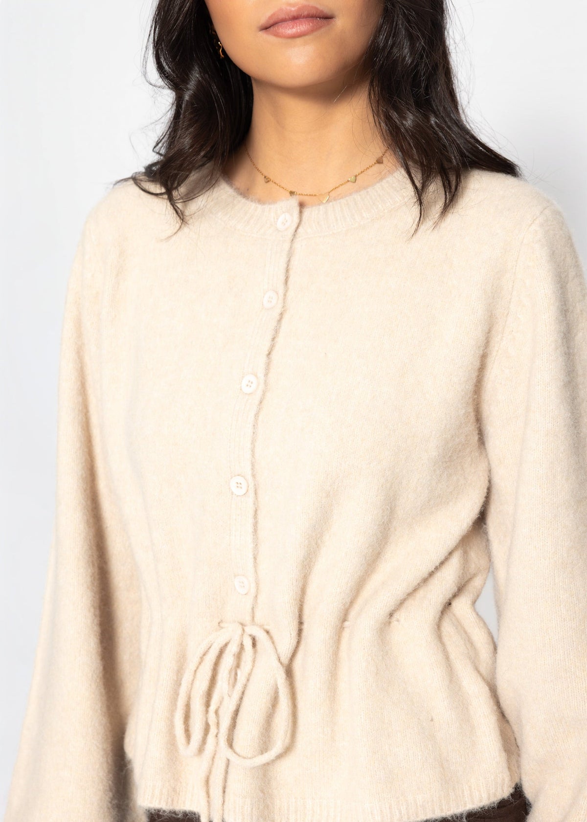 Gilet avec cordon de serrage ajustable - beige