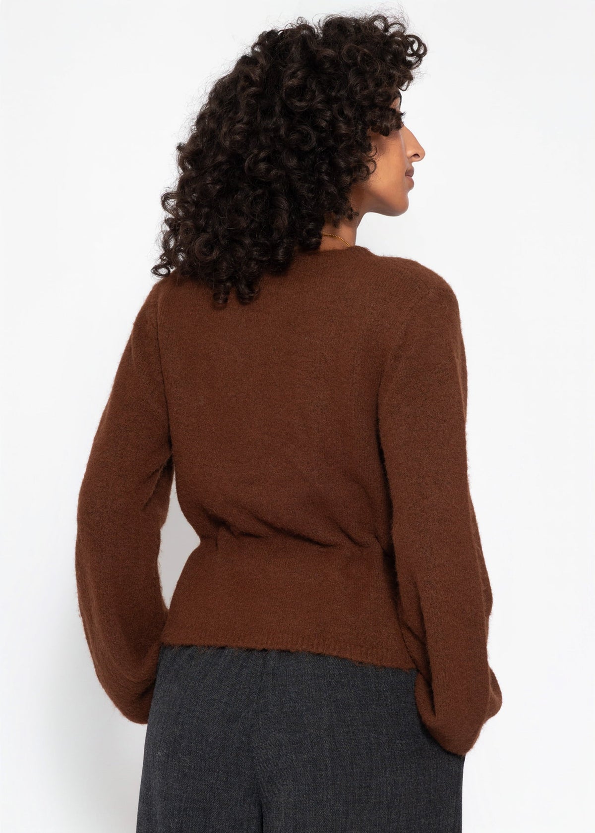 Gilet avec cordon de serrage ajustable - marron
