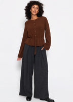 Gilet avec cordon de serrage ajustable - marron
