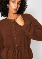 Gilet avec cordon de serrage ajustable - marron