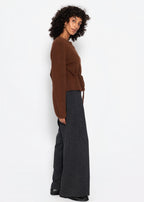 Gilet avec cordon de serrage ajustable - marron
