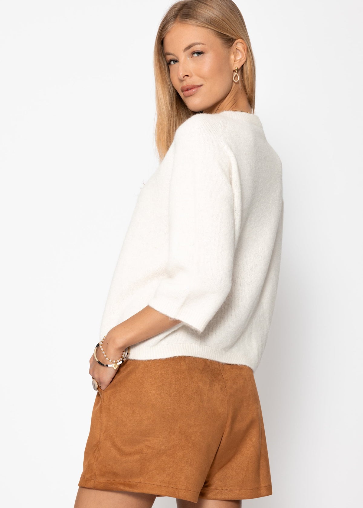 Pull en tricot - blanc cassé
