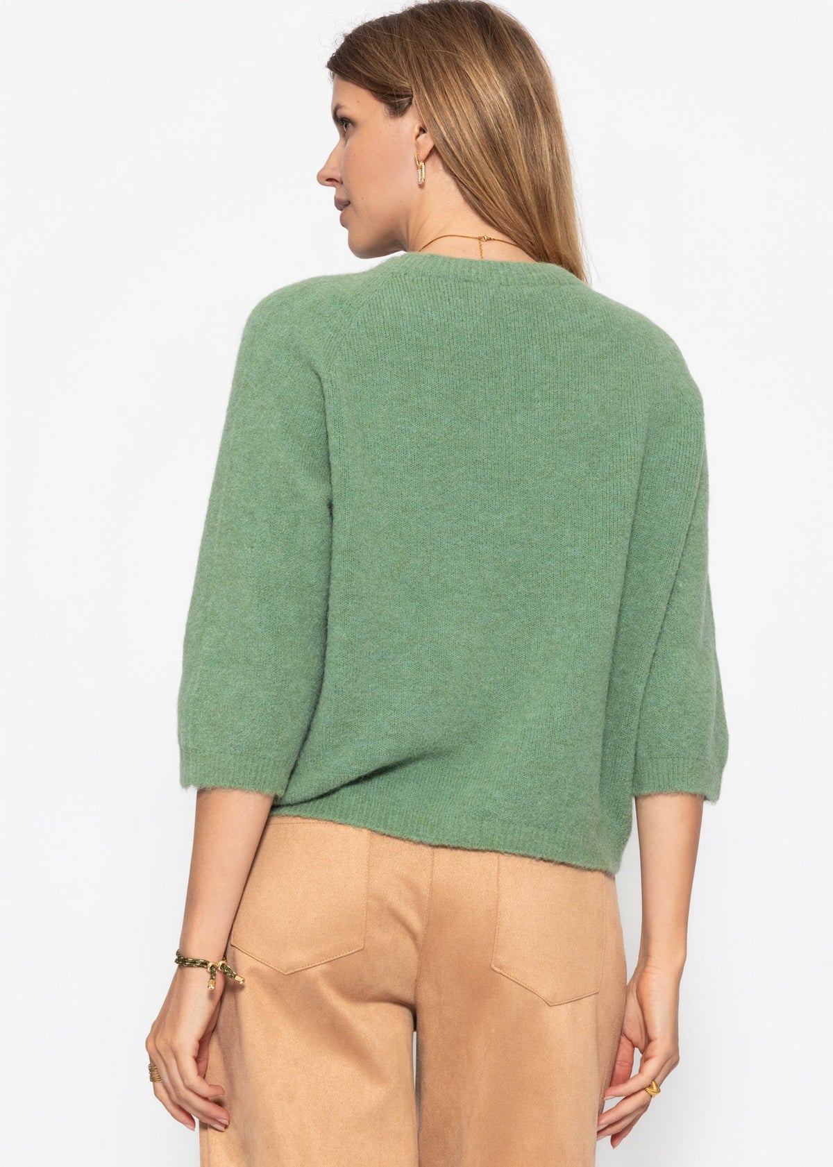 Pull en tricot - vert sauge