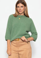 Pull en tricot - vert sauge