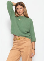 Pull en tricot - vert sauge