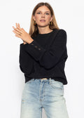 Pull en tricot avec détail de bouton - noir