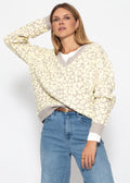 Pull en tricot à motif léopard - beige-jaune