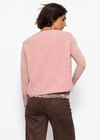 Gilet Teddy avec boutons - rose poudré