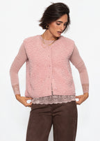 Gilet Teddy avec boutons - rose poudré