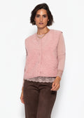 Gilet Teddy avec boutons - rose poudré