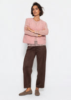 Gilet Teddy avec boutons - rose poudré
