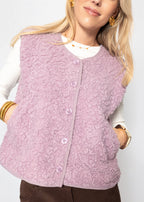 Gilet Teddy avec boutons - lilas