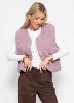 Gilet Teddy avec boutons - lilas