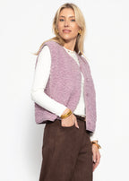 Gilet Teddy avec boutons - lilas