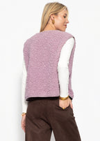 Gilet Teddy avec boutons - lilas