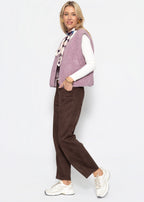 Gilet Teddy avec boutons - lilas
