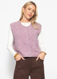 Gilet Teddy avec boutons - lilas