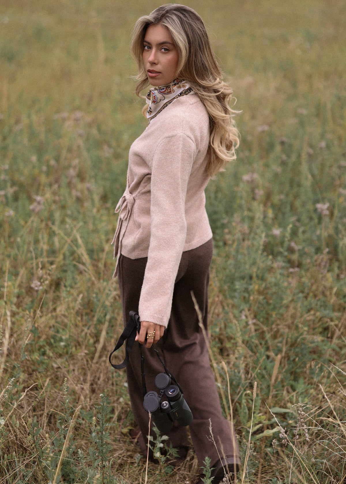 Cardigan enveloppant - brun clair