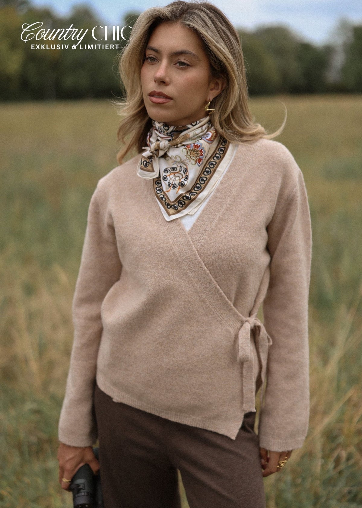 Cardigan enveloppant - brun clair