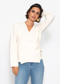 Cardigan enveloppant - blanc cassé