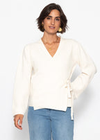 Cardigan enveloppant - blanc cassé