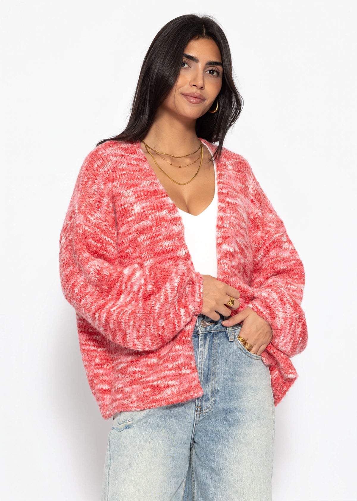 Cardigan bicolore - rose
