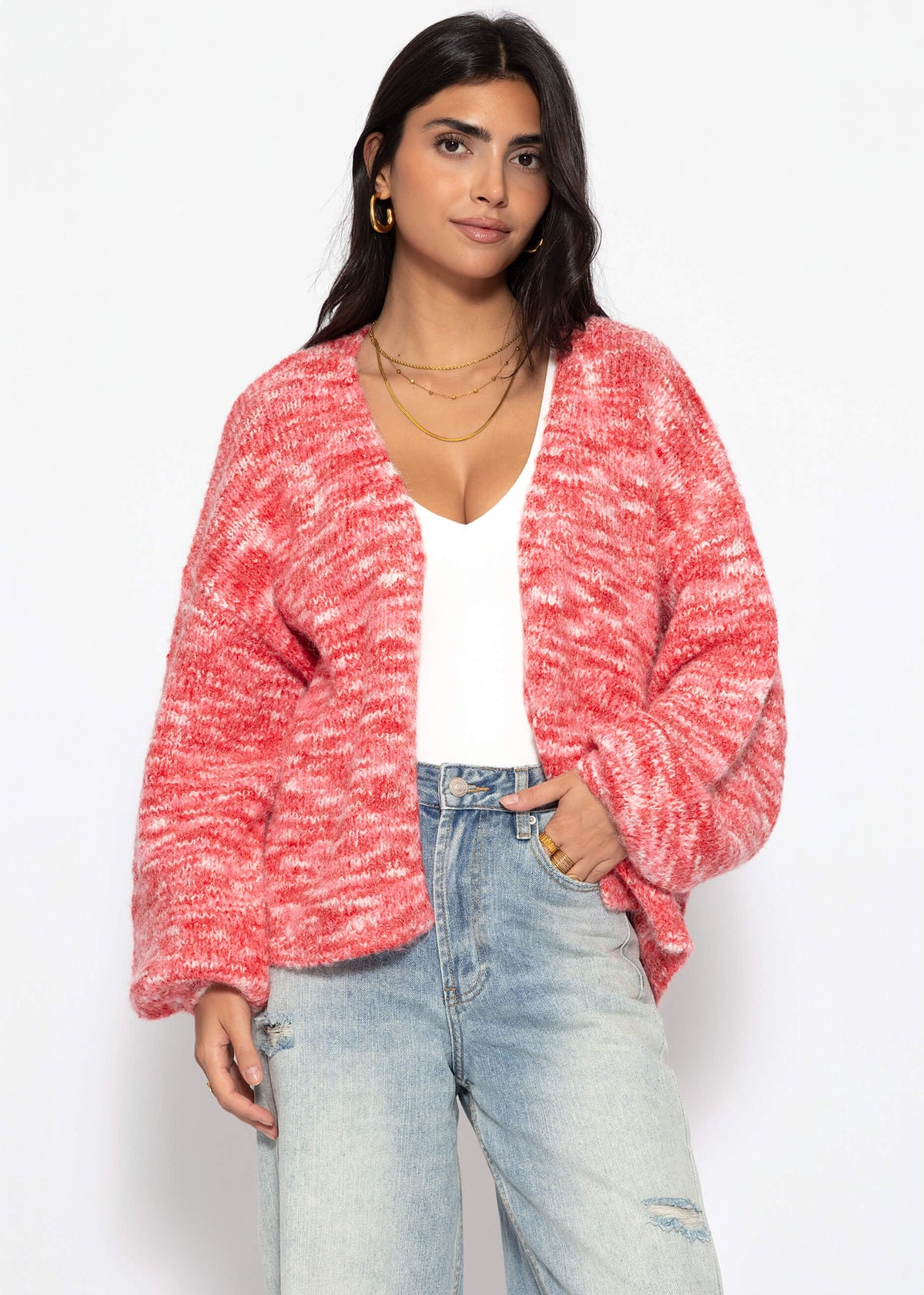Cardigan bicolore - rose