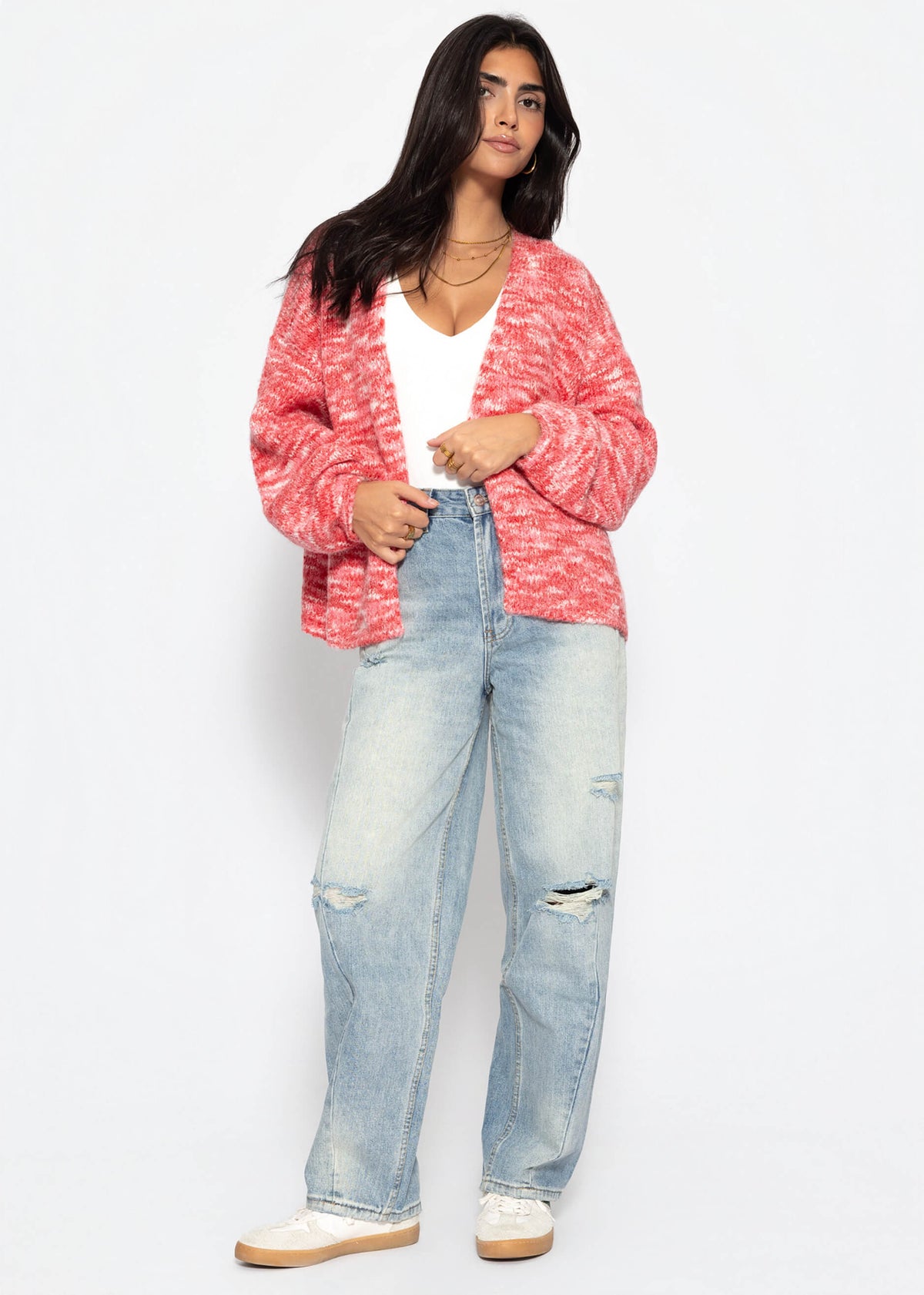 Cardigan bicolore - rose