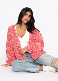 Cardigan bicolore - rose