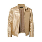 Varel | Veste en cuir à col montant et fermeture éclair